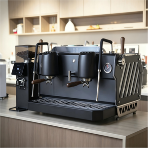 Máquina de Café de Doble Grupo Golden 9 Bar con Salida Estándar, Máquina de Espresso Negra - Product Image 5