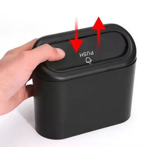 Custom Logo ABS Square Pressing Type Car Trash <b>Bin</b> <b>Hanging</b> Vehicle Garbage Dust Case Storage Box - Product Image 1