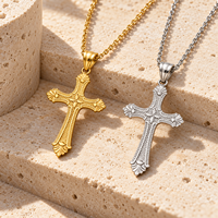 Collier croix ARNAN pour femme, pendentif en acier inoxydable, design unique, chaîne délicate pour clavicule, bijoux de mode, cadeaux en gros