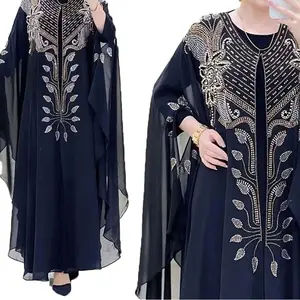 European and American dress chiffon heavy iron drill robe Middle Eastern Muslim women's wear