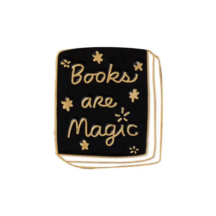 Creative new badge jewelry cowboy accessories books are magic magic book hedgehog cat metal brooch soft enamel pin