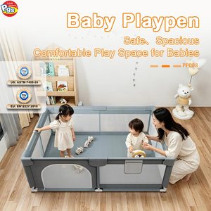 Parc de jeu pour bébé Prodigy PP008, moderne, intérieur, en tissu, surélevé, sécurisé, en acier, certifié, écologique, utilisable dans de multiples scénarios - Product Image 1