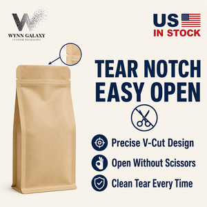 ถุงคราฟท์แบบตั้งได้สำหรับอาหารเกรด OEM ของสหรัฐอเมริกา ขนาด 10*20*6 ซม. (4*7.9*2.4 นิ้ว) มีซิปล็อคแบบรูดขึ้นได้ สำหรับบรรจุข้าว เมล็ดกาแฟ - Product Image 4