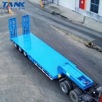 Semi-remorque surbaissée extensible 3 essieux 50-60 tonnes en acier pour le transport lourd à vendre