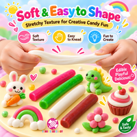 Pâte à modeler comestible en gros OEM ODM, bonbons de qualité alimentaire, argile à modeler créative DIY, bonbons mous pour enfants