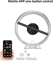 12cm Mini LED Ventilateur 3D Hologramme Projecteur Rotatif Animé Décorations De Fête pour La Maison Graduation De Mariage De Noël Cadeaux D'anniversaire