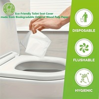 Protège-sièges de toilettes jetables portables pour voyage, camping, hôtel – Tapis de toilettes biodégradables et solubles dans l'eau en papier