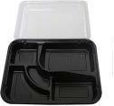 Contenitore Bento Giapponese Rettangolare con 5 Scomparti, Coperchio e Base in PS, Portatile, Monostrato, Senza BPA, Capacità 1-3L per Tutti - Product Image 1