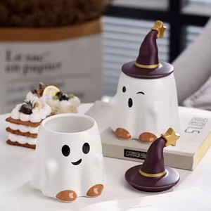 L Halloween Copo De Água Cerâmica Magia Fantasma Elf Caneca Café Quirky Casal Ins Bonito Fantasma Leite Chá Artesanal Estética - Product Image 1