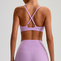 EVARICKY Top Corto de Yoga con Espalda Cruzada para Mujer, Sujetador Deportivo Elástico para Entrenamiento, Ropa Deportiva, Sujetador Deportivo con Cuello en V Profundo para Yoga, Gimnasio y Entrenamiento