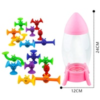Ensemble de jouets anti-stress en silicone multicolores avec ventouses amusantes, blocs de construction à ventouses, jouets à ventouses pour enfants