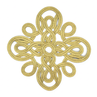 Napperons de Passementerie en gros d'usine, napperon de corde de noeud chinois fait à la main, tapis de fleur de tissage de noeud chinois