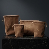Sacs à cordon en velours personnalisés de luxe, pochette en velours doux, emballage cadeau pour bijoux, cosmétiques, parfums, montres