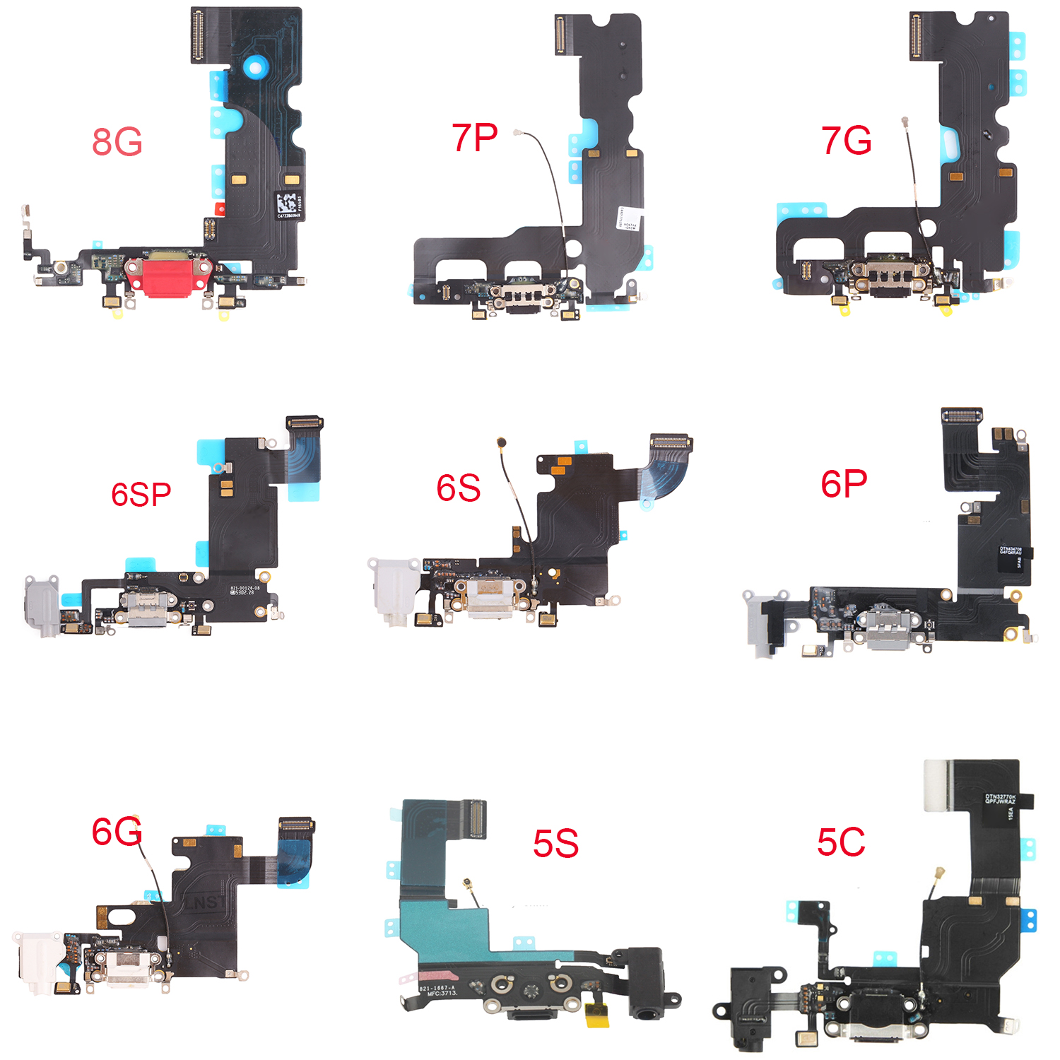 Mobile Phone USB Charging Port Dock Connector Charger Flex Cable For iPhone 6 7 8 11 X Xr Xs Max 12 Mini Pro Max