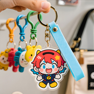 <span class=keywords><strong>Porte</strong></span>-<span class=keywords><strong>clés</strong></span> en acrylique personnalisé, imprimé, irisé, découpé au laser, double face, holographique, mignon, <span class=keywords><strong>kawaii</strong></span>, dessin animé, par le fabricant - Product Image 4