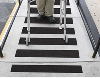 Bande adhésive antidérapante en PVC PET noire de 4 pouces x 35 pieds, imperméable, pour marches d'escalier, rampes, bandes de traction, adhésif acrylique