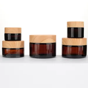 5g 10g 15g 20g 30g 50g Round Shaped Brown Amber Glass Cosmetic Jar for Eye Face Cream