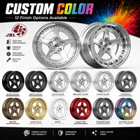 Jantes forgées deux pièces 18-26 pouces, argent brossé, 5 branches, rebord gravé riveté, en alliage d'aluminium pour tuning de berlines et coupes sportives rétro