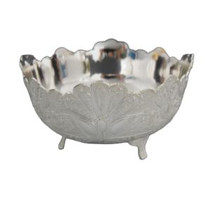 สังกะสีคำSilverและGoldจานผลไม้อินเดียบนโต๊ะอาหารเค้กลูกอมชาม - Product Image 1