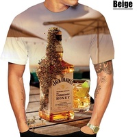 T-shirt d'été européen et américain à impression numérique 3D pour hommes