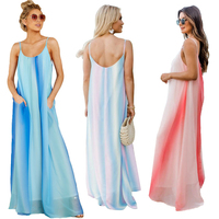 Vestidos de verão para mulheres, casual, praia, gravata, chiffon, grávidas, solto, sling, longo