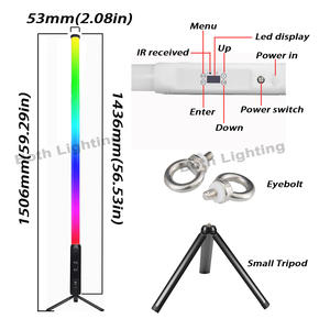 DDP Entrepôt UE Noir 4 pièces 360 Pixels Lumières <span class=keywords><strong>LED</strong></span> <span class=keywords><strong>Tube</strong></span> Lumineux Étanche IP65 Pleine Couleur Sans Fil DMX DJ Application Événementielle - Product Image 3