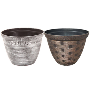 Wholesale PP Durable Outdoor Garden Round Plastic Plant Pots Brush Flower Planter
