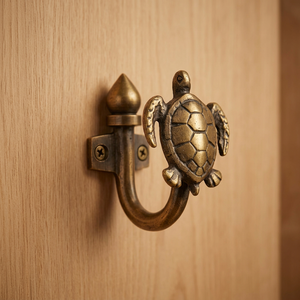 AK Brass Tortoise Safari Design Brass Wall <b>Hook</b> Gold Finish Metal <b>Decorative</b> <b>Coat</b> Hanger Wall Mounted <b>Hook</b> for Home Decor - Product Image 1