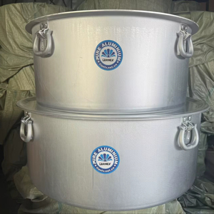 <span class=keywords><strong>Set</strong></span> di 2 <span class=keywords><strong>Pentole</strong></span> Giganti in Alluminio da 360L, 105cm x 90cm, per Lavorazione Alimentare Commerciale, Grande Capacità per Zuppe - Product Image 1