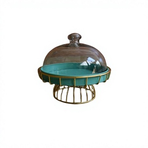 Trending Design Metal <b>Cake</b> <b>Stand</b> With Glass Lid Greatest Quality Customized Size Dessert <b>Stand</b> For Home Use - Product Image 1
