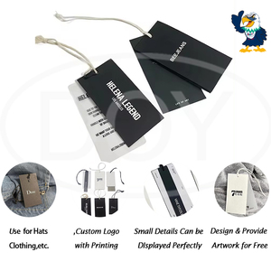 Giá rẻ tùy chỉnh thiết kế in ấn tên Logo giấy may hangtag Nhãn quần áo treo thẻ với chuỗi - Product Image 2