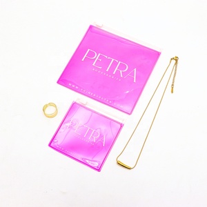 Jewelry Findings Components Pouch Plastic Fashion Jewelry <b>Rings</b> Bag with Zipper Pink Holographic Color - Product Image 6