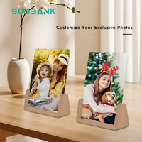 Subbank Cadre photo en bois vierge pour sublimation, plateau de base en verre pour artisanat, personnalisable DIY, décoration intérieure, souvenir