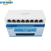 Switch Ethernet No Administrado de 8 Puertos y 100 Mbps para Cámaras CCTV, Capacidad de 1.6 Gbps, Compacto, Plug and Play, Mini de Escritorio
