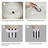 Raccord de vidange universel Pop-Up en laiton Bouchon de vidange anti-fuite résistant à la corrosion pour évier avec soupape de vidange de trop-plein