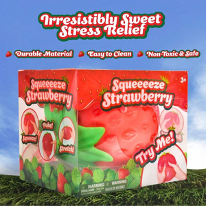 Jouet anti-stress en caoutchouc souple en forme de grande fraise, à remontée lente, pour enfants, cadeau d'anniversaire pour fille - Product Image 5
