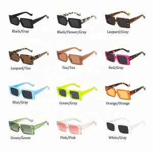 Lunettes de soleil rectangulaires vintage personnalisées avec logo, vente en gros à bas prix, protection UV400, petites lunettes carrées pour femmes 2021 - Product Image 6