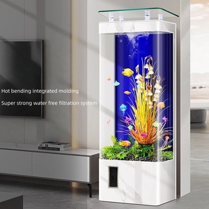 <span class=keywords><strong>Aquarium</strong></span> rectangulaire de luxe en verre <span class=keywords><strong>flottant</strong></span> avec filtration par le fond, squelette en alliage de titane et de magnésium, et vidange en un clic - Product Image 2