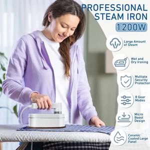 Plancha de vapor portátil para ropa, tres en uno, vertical, giratoria, para uso en seco y húmedo, pequeña, para viajes y el hogar. - Product Image 5