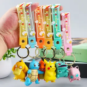 Hot bán nhựa Anime Poke-Mon Móc chìa khóa Anime 3D POKEMON keying phim Hoạt Hình Pikachu đồ chơi cho trẻ em
