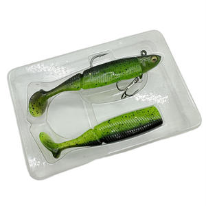 SEASKY 9.5cm 20g pêche souple métal tête de plomb leurres ensemble lumineux paillettes pagaie queue nageur bar noir vairon leurre - Product Image 4