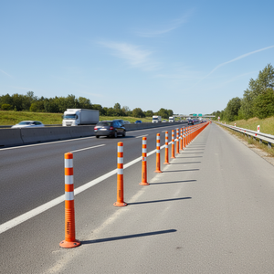 Guardrail Bollards for Highway Crowd Control (62 cm Eva & Steel) - Product Image 3
