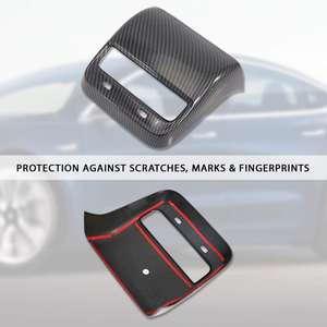 Couvre-ventilations en carbone mat pour Tesla Model 3 & Model Y, garniture de ventilation centrale arrière pour accessoires Tesla - Product Image 4