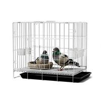 Cage à pigeons de luxe durable de 100 cm, argentée, en fil galvanisé, avec double plateau et porte coulissante, pour usage intérieur/extérieur