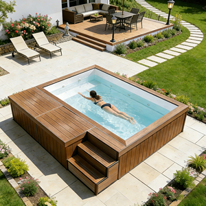 Kit de décoration pour piscine de jardin, canapé pour adultes, équipement de luxe en fibre de verre, mini piscine hors sol d'occasion pour enfants - Product Image 1