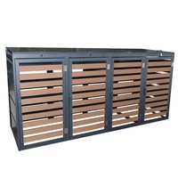 Couvercle de poubelle d'extérieur bon marché pour armoire à quatre portes ouvertes en acier pour jardin et maison