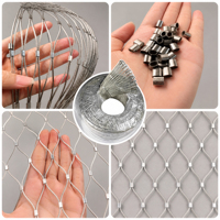 Grillage en treillis métallique en acier inoxydable 304/316/316L, maille carrée argentée à tissage uni, pour balustrades, escaliers et sécurité, tissé et coupé sur mesure