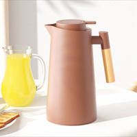 Termo al vacío de 1000ml, cafetera, carcasa de plástico, recarga de vidrio, jarra de agua caliente al vacío térmico