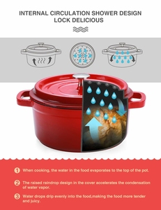 2022 haute qualité Design minimaliste 24cm maison cuisine émail fonte batterie de cuisine ensembles durable casserole poêle à frire et casseroles - Product Image 5