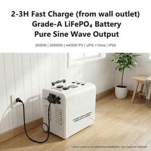 Estación de Energí<span class=keywords><strong>a</strong></span> de Respaldo UPS 3200Wh 51.2V 2000W con Baterí<span class=keywords><strong>a</strong></span> LiFePO4 y Entrada Solar para Equipos Críticos, Hogar y Oficina, <span class=keywords><strong>Precio</strong></span> de Fábrica - Product Image 3